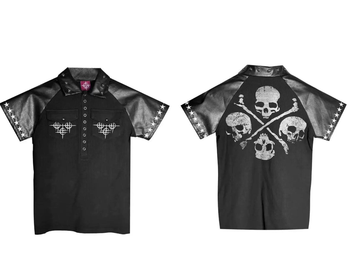 DARK SKULL EMBROIDERED T-SHIRT