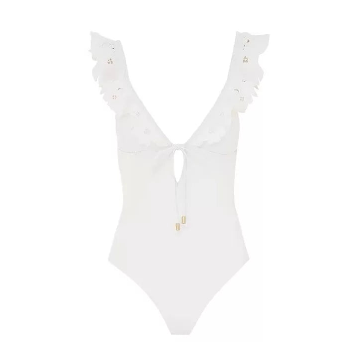 SLIMMING RUFFLE ONE-PIECE SWIMSUIT