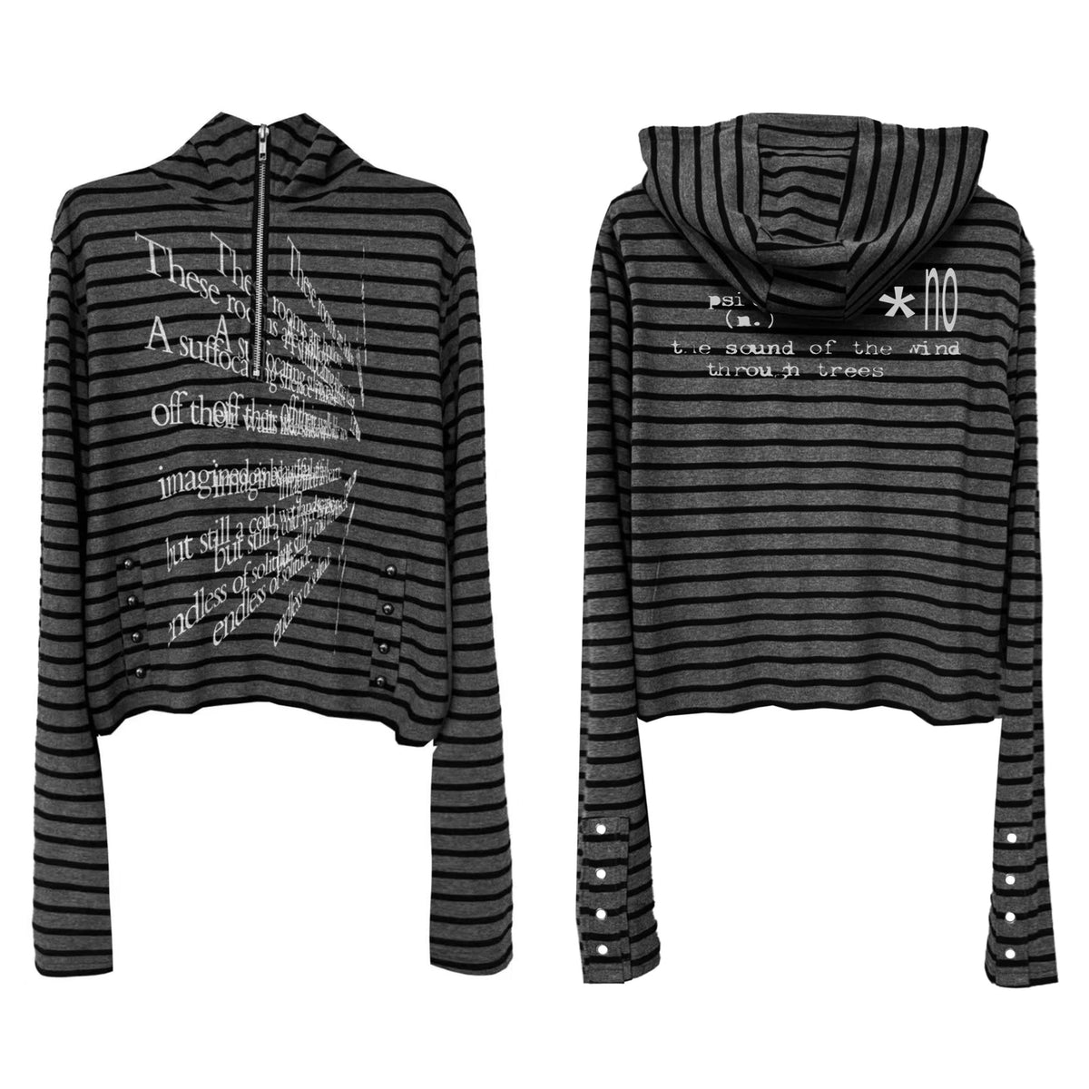 STRIPE ZIPPER HOODIE CARDIGAN