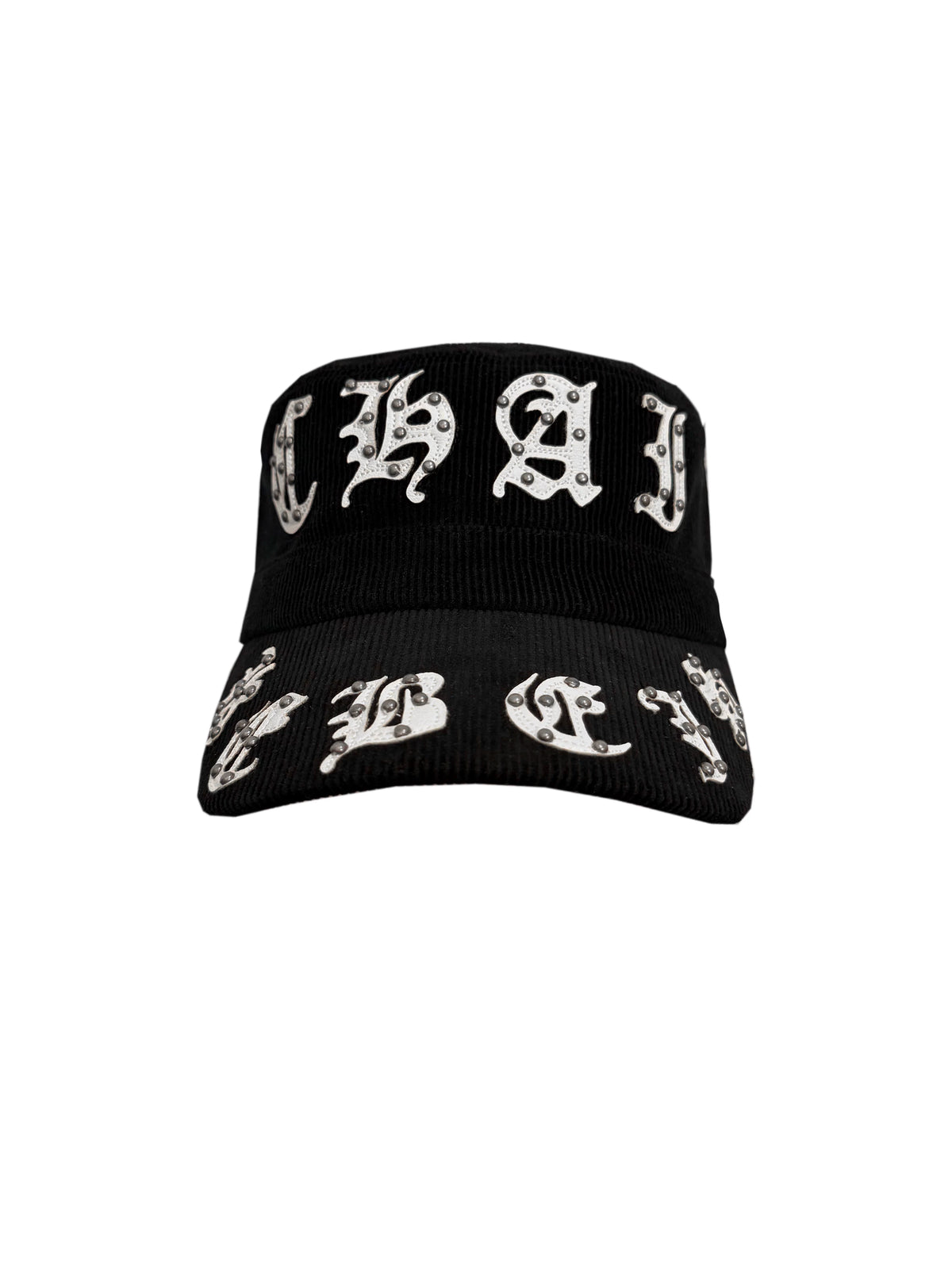 EMBROIDERED CORDUROY NEWSBOY CAP