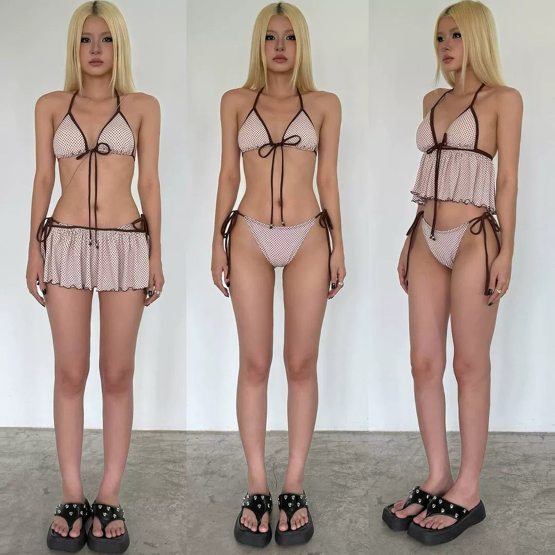 POLKA-DOT TIE-SIDE BIKINI SET