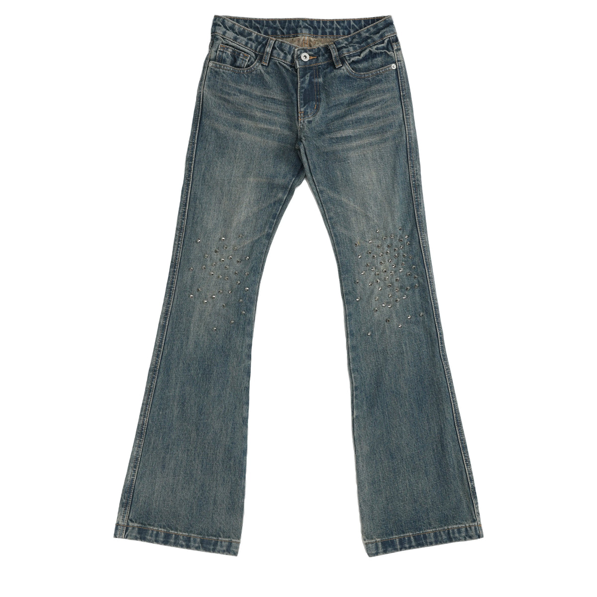 SPIKED RIVET SLIM FIT JEANS
