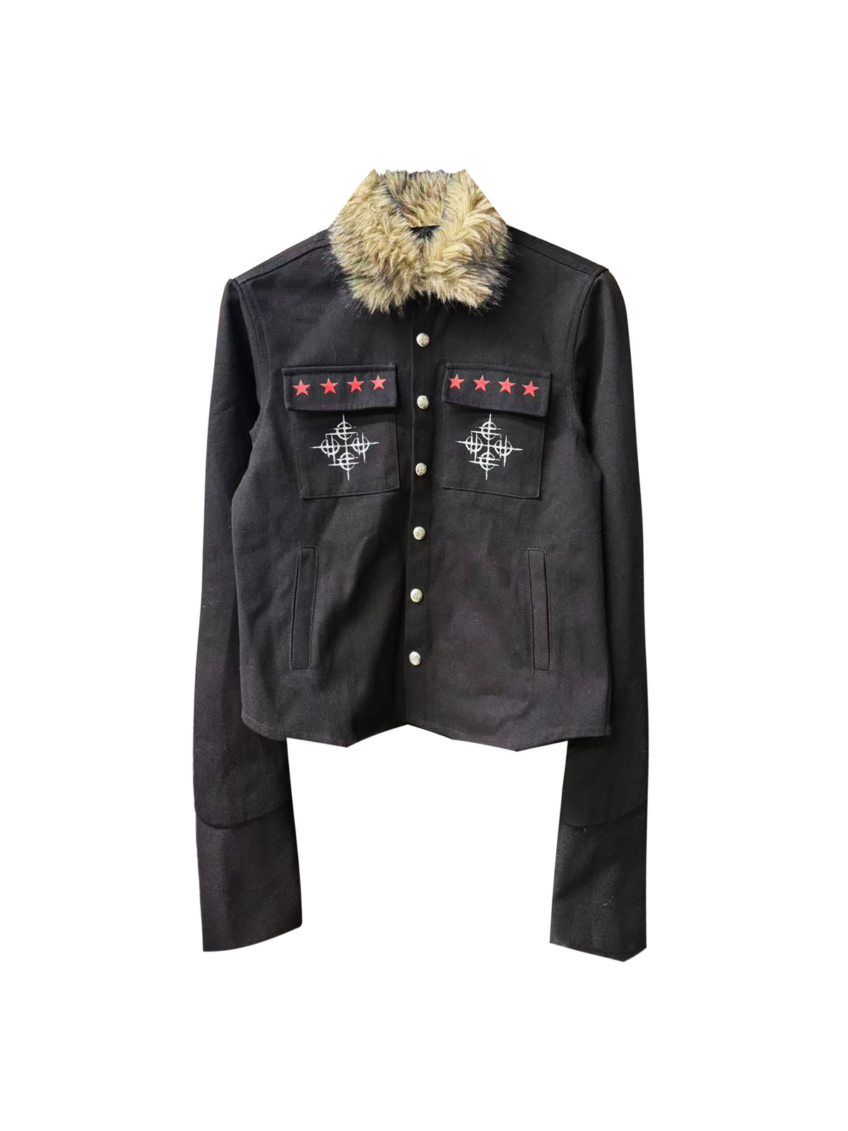 DARK PUNK FUR COLLAR JACKET