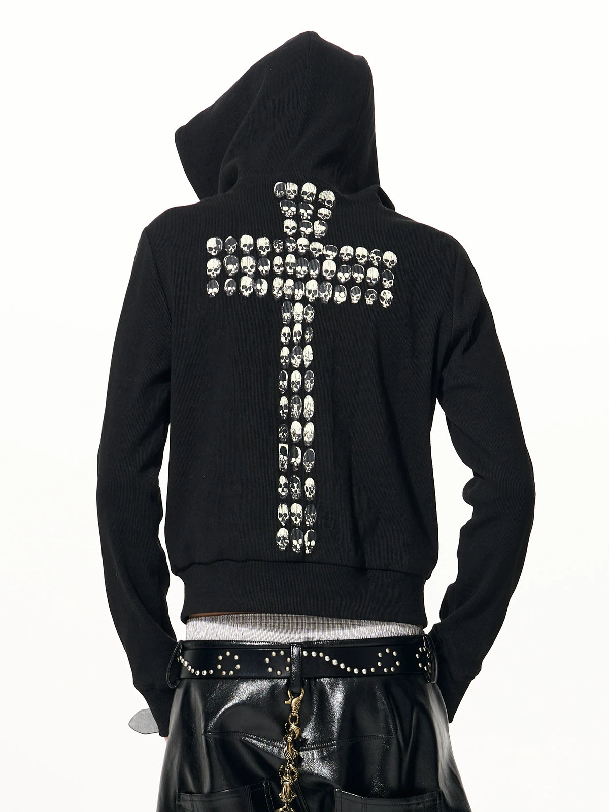SKULL CROSS ZIP HOODIE
