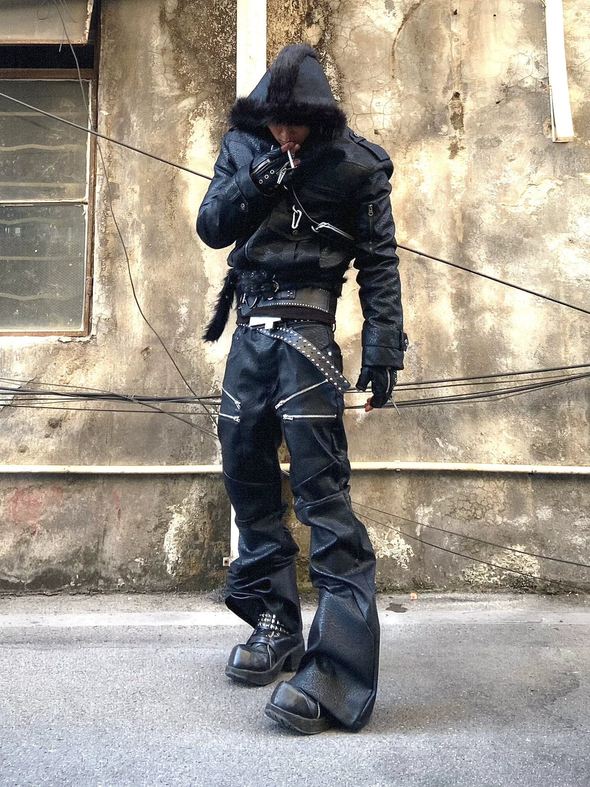 DARK PUNK SLIM FIT LEATHER PANTS