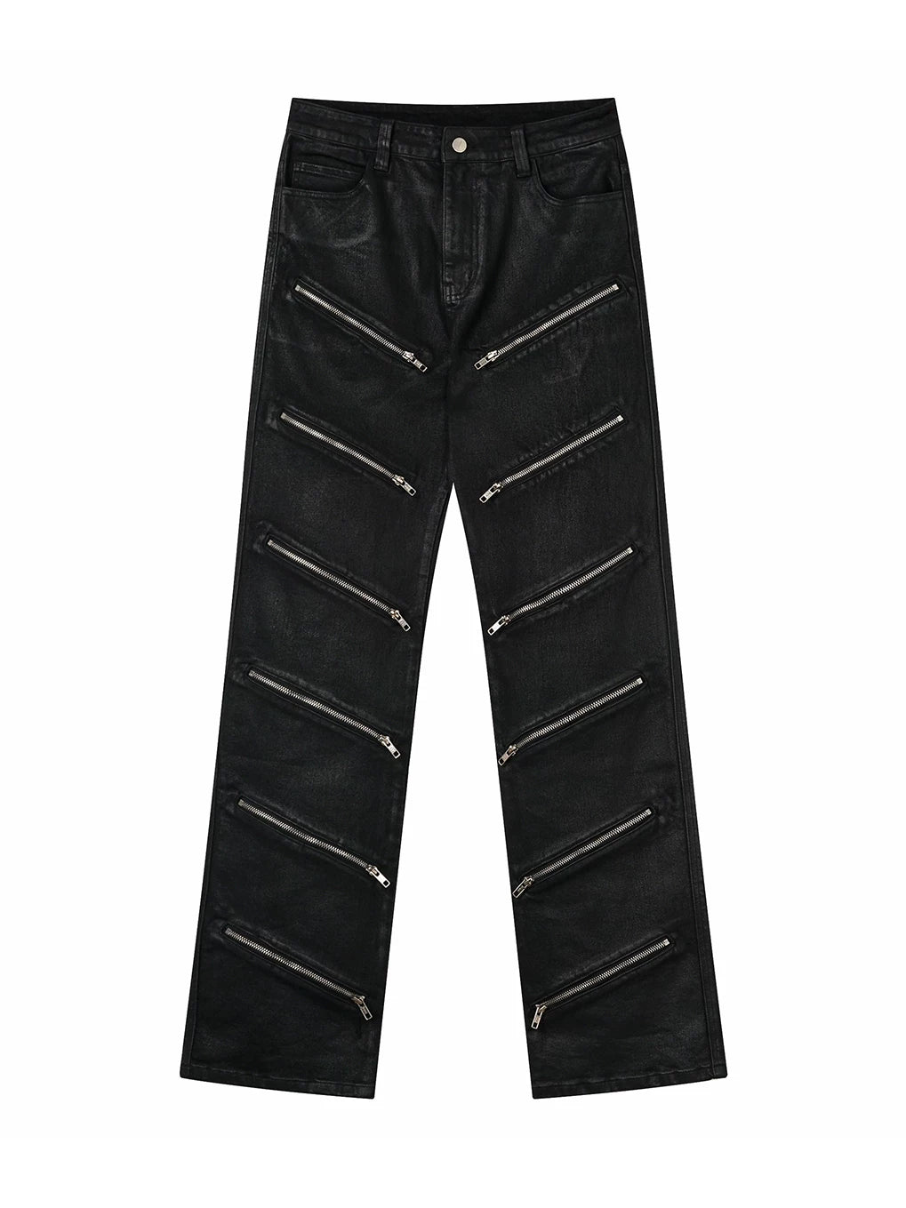 MULTI-ZIPPER SLIM FIT PANTS