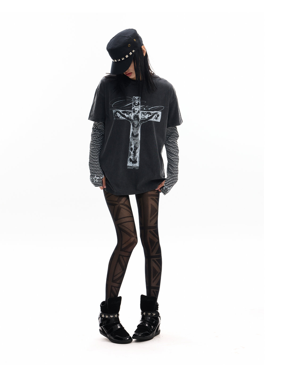 DISTRESSED RHYTHM PRINT TEE