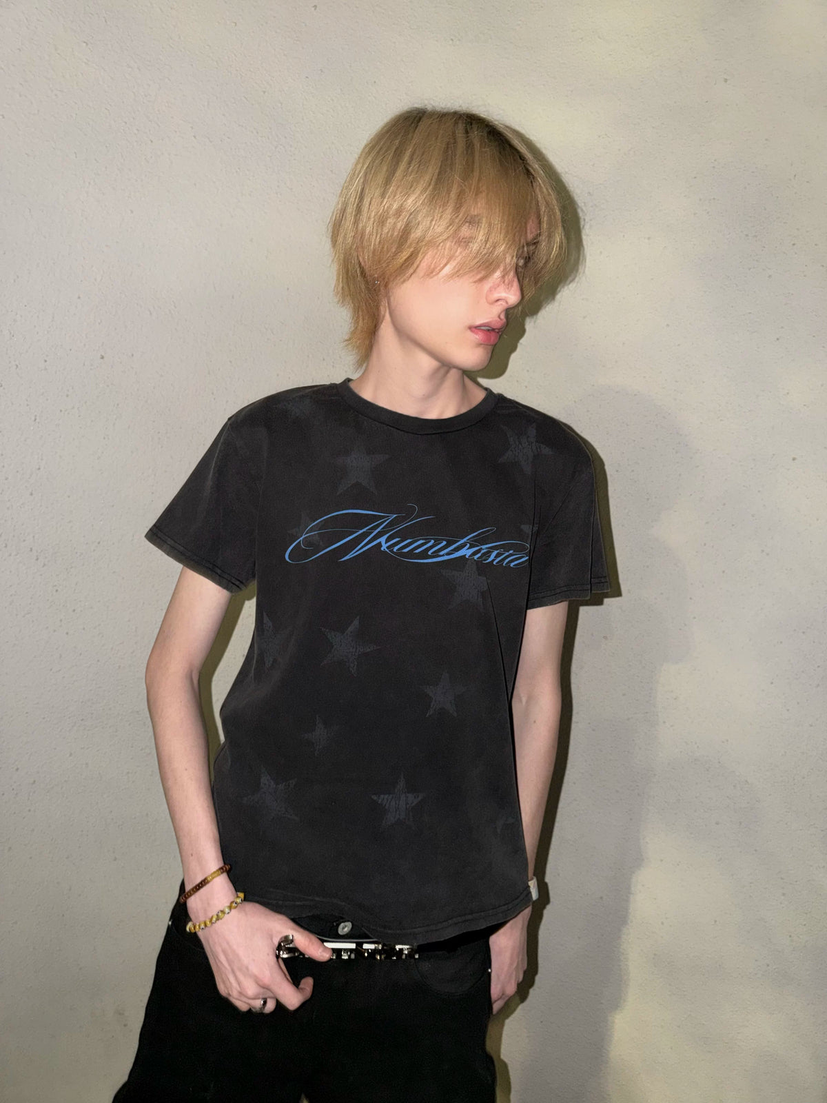 STARRY DISTRESSED LOOSE-FIT T-SHIRT
