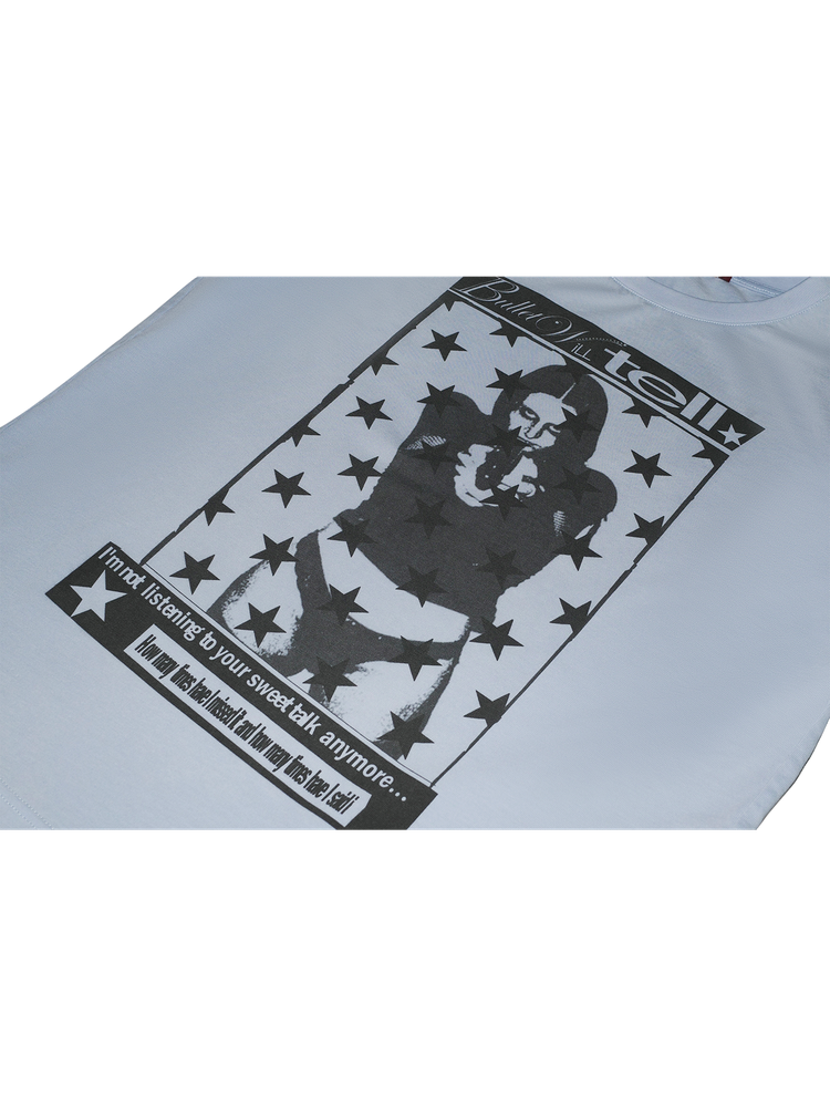 LIGHT BLUE SLOGAN TEE