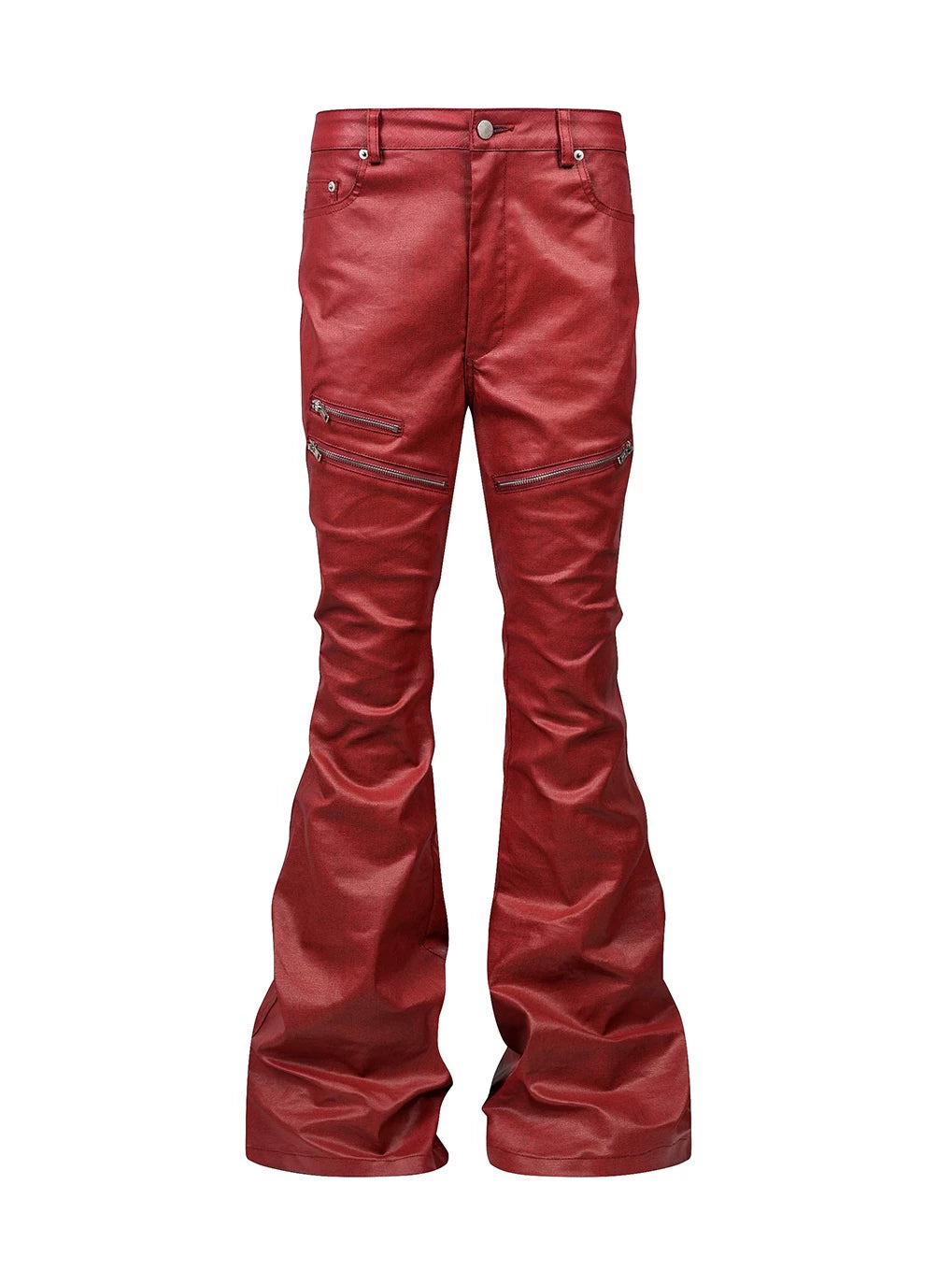 LIQUID METAL PINK WAXED PANTS