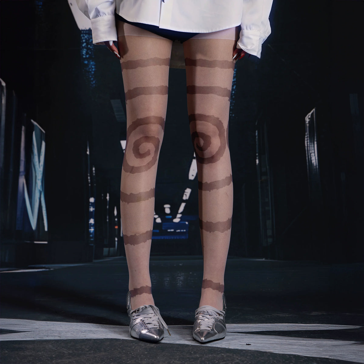 INFINITY CIRCLE PRINT STOCKINGS