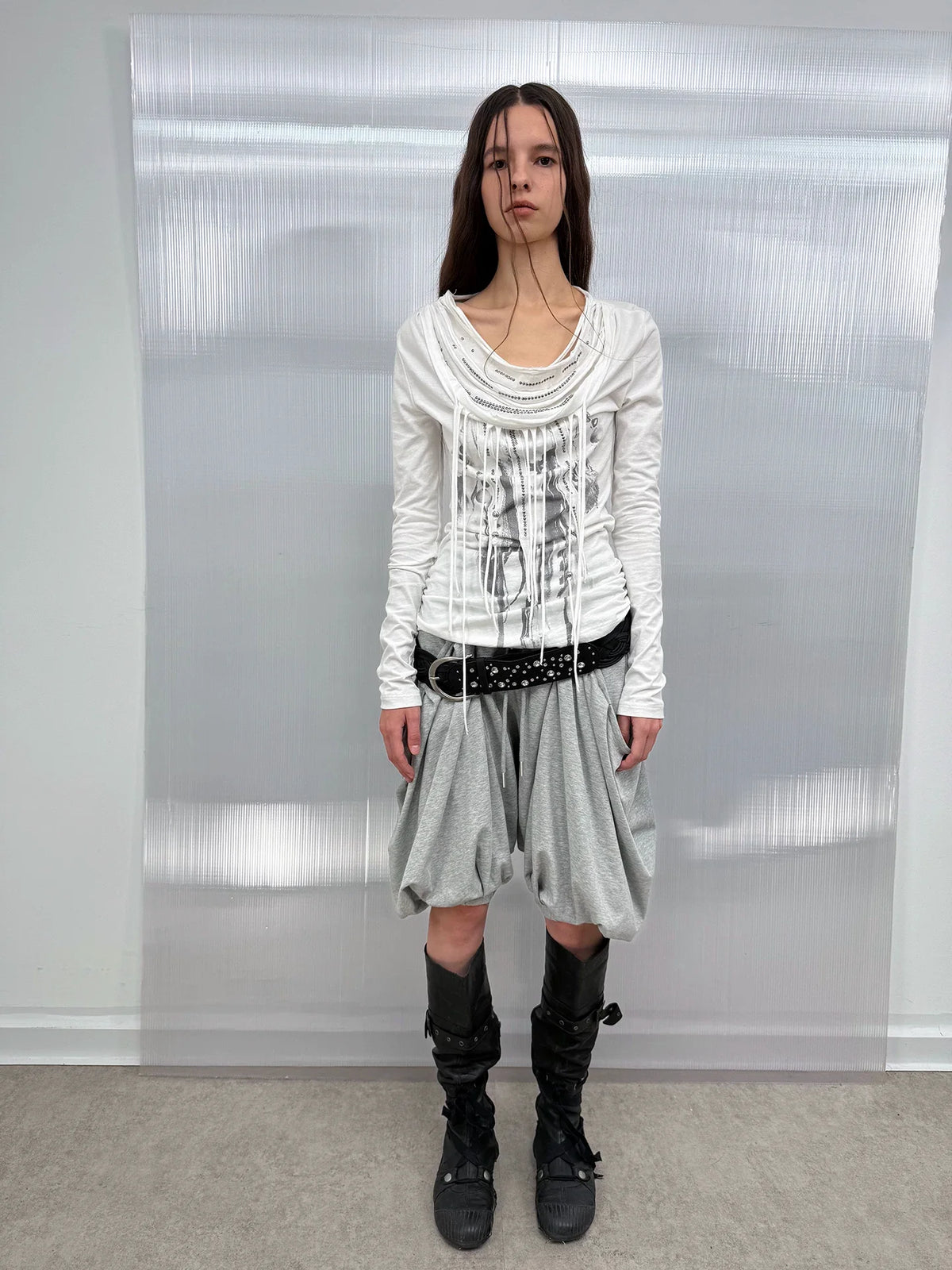 BRAIDED LEATHER WIDE BELT