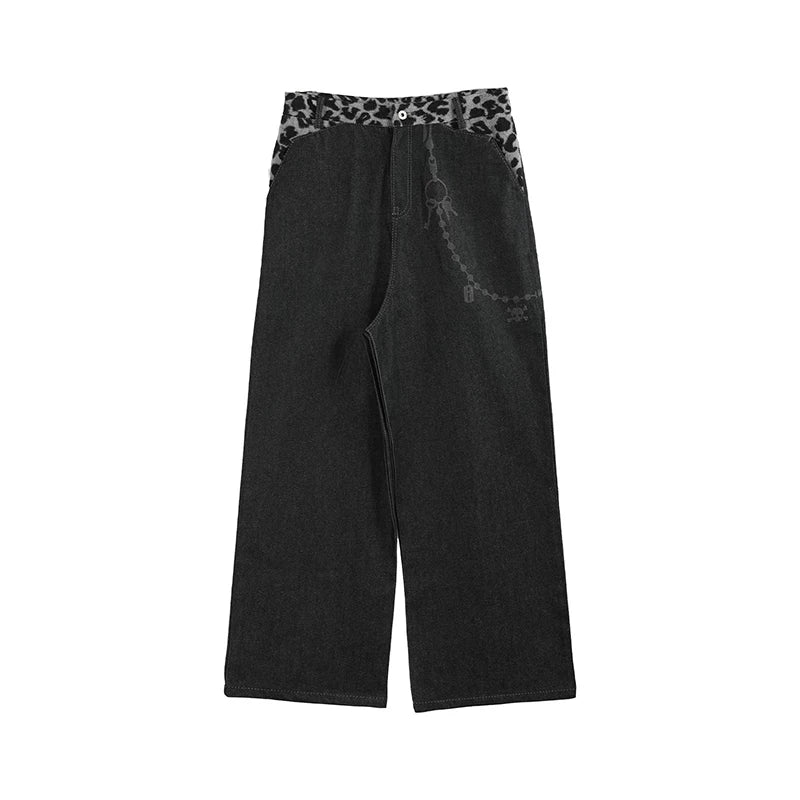 LEOPARD PRINT WIDE LEG PANTS