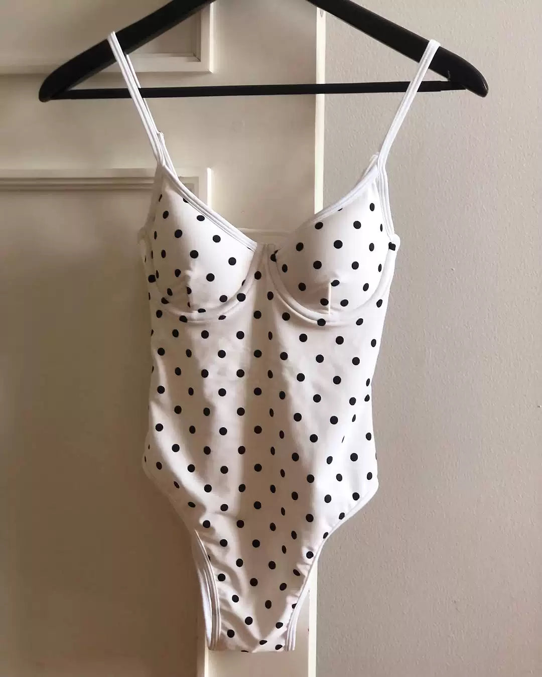 CHECKERED POLKA-DOT ONE-PIECE SWIMSUIT