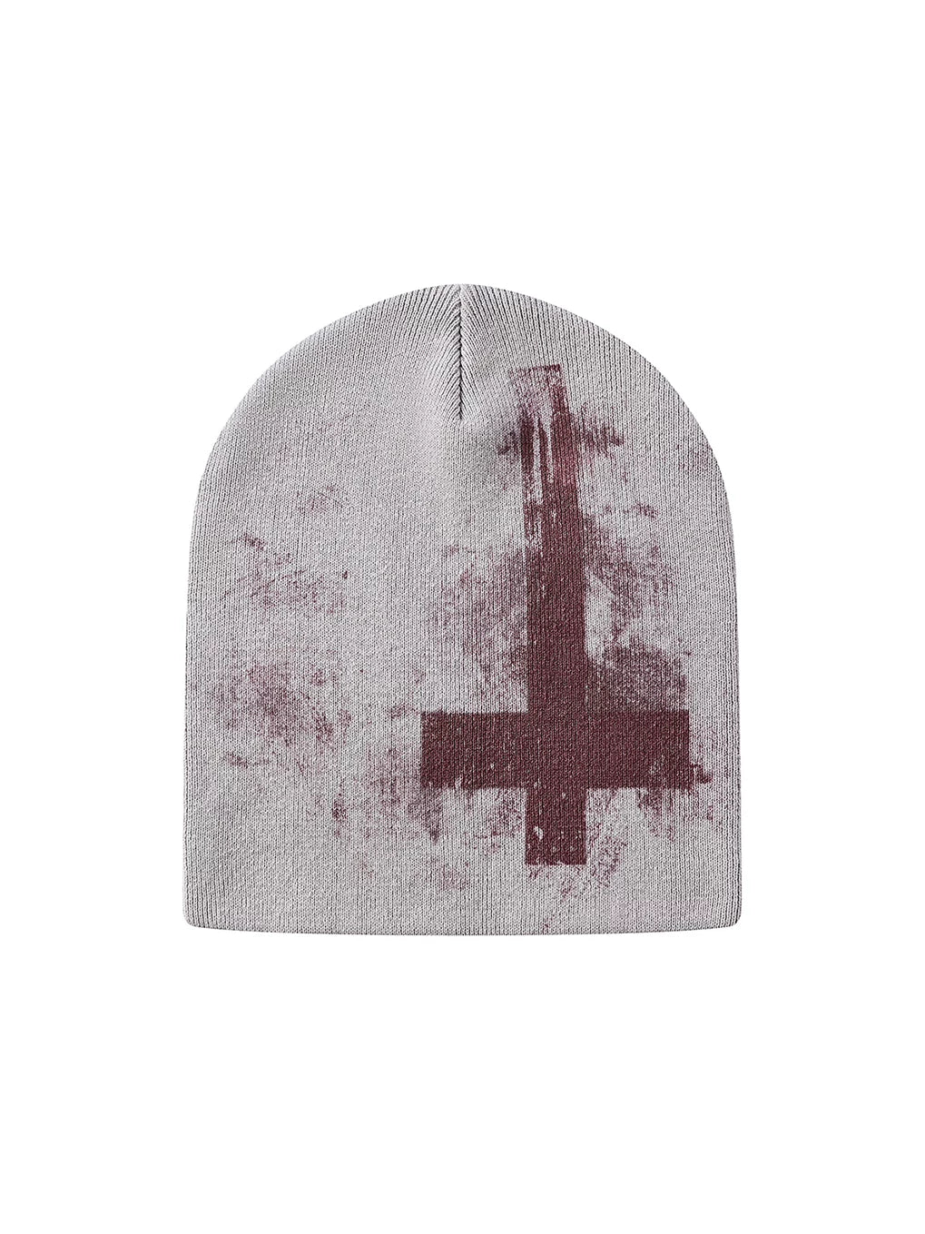 PINK KNIT HAT WITH PRINT