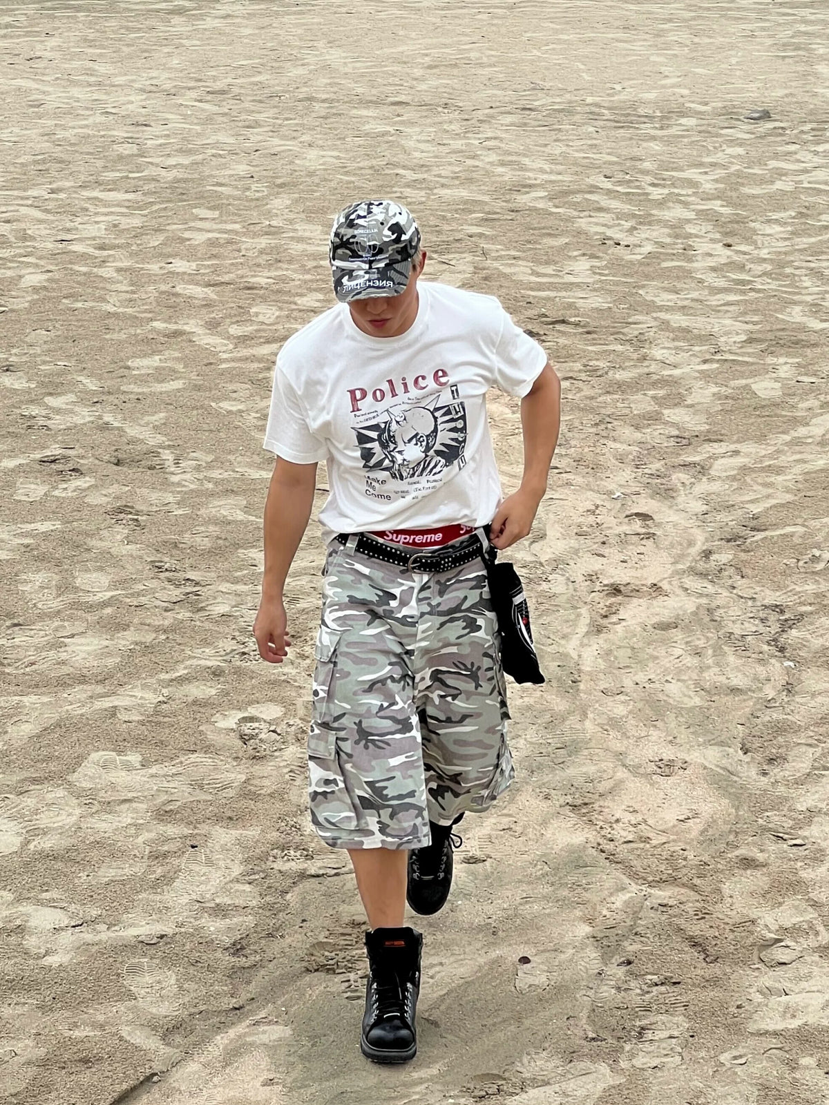 NICHE CAMOUFLAGE CANVAS SHORTS