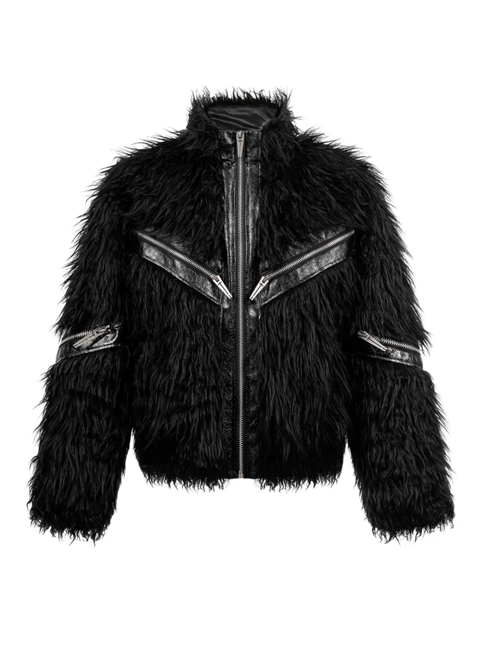 PATCHWORK LEATHER FUR JACKET