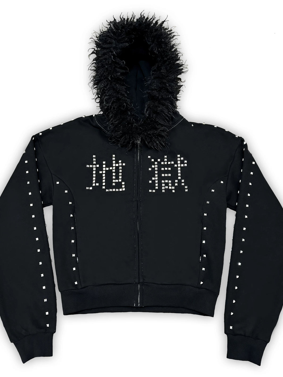 STUDDED ZIP SWEATER JACKET