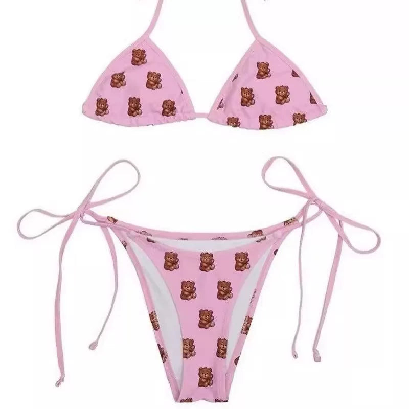 PINK TEDDY BEAR BIKINI SET