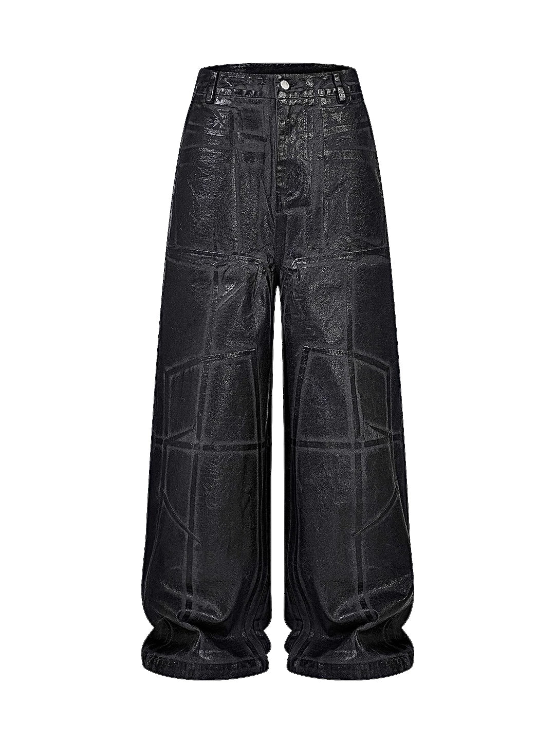 CRACKLE WAXED BAGGY PANTS