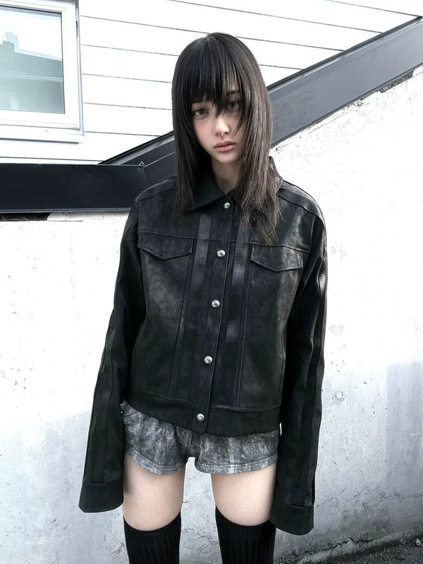 VASCULAR PATTERN SUEDE JACKET