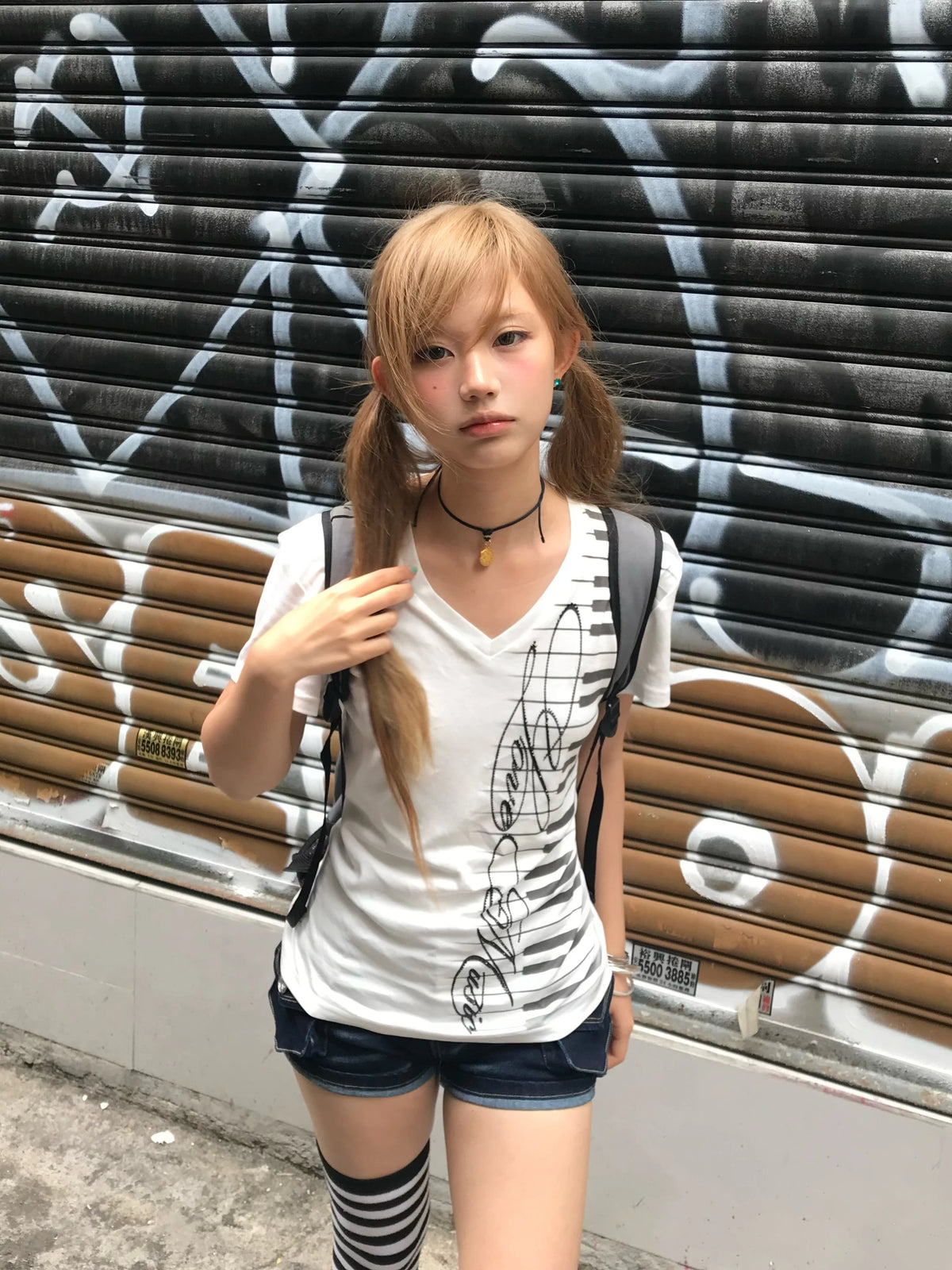 FLORAL DIAMOND PRINT T-SHIRT