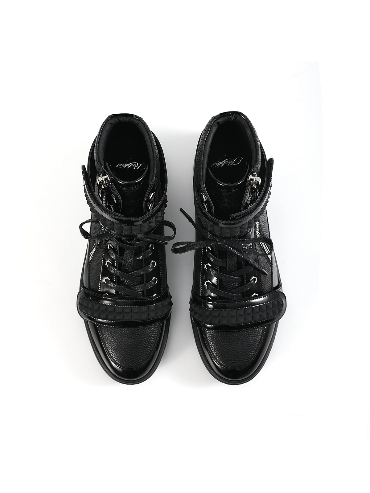 HIGH-TOP PATENT LEATHER SNEAKERS