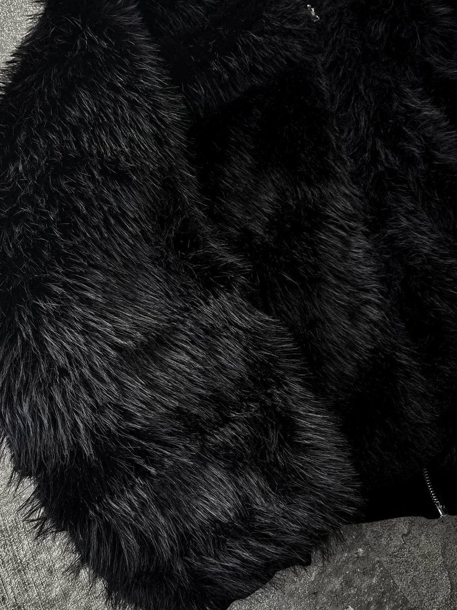 REVERSIBLE BOXY FUR-LINED JACKET