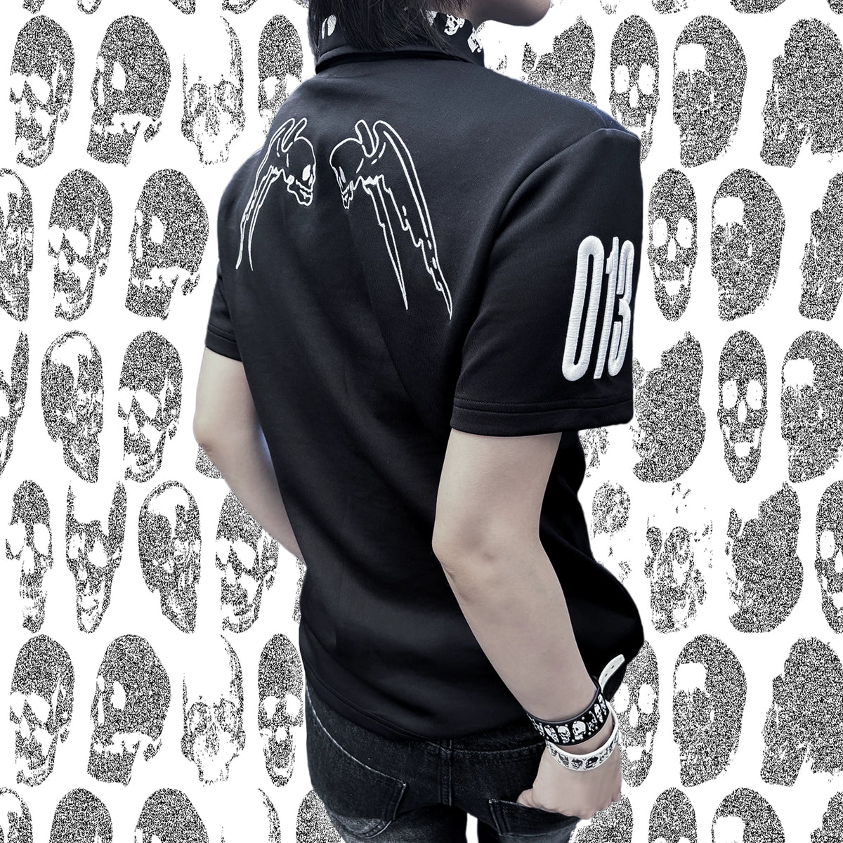 HELL SKULL EMBROIDERED POLO SHIRT