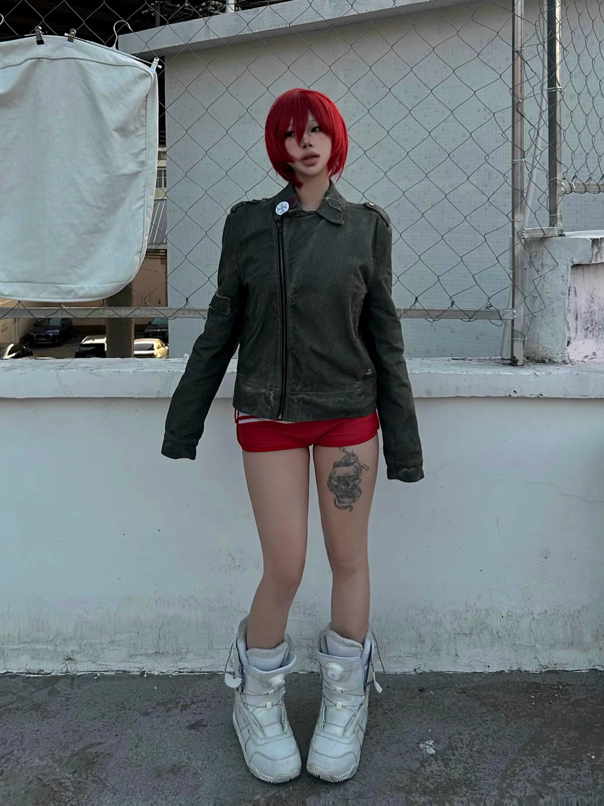 DISTRESSED BIKER JACKET