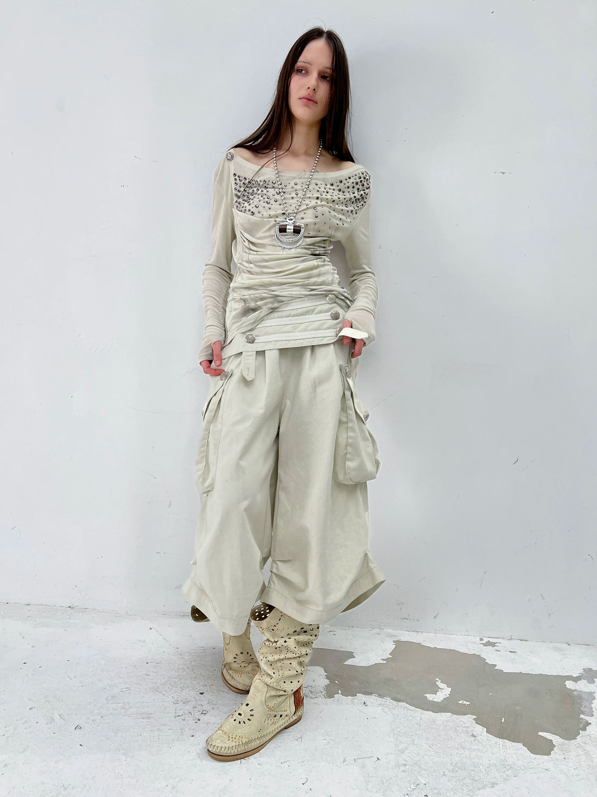 RETRO LOW WAIST CROPPED PANTS