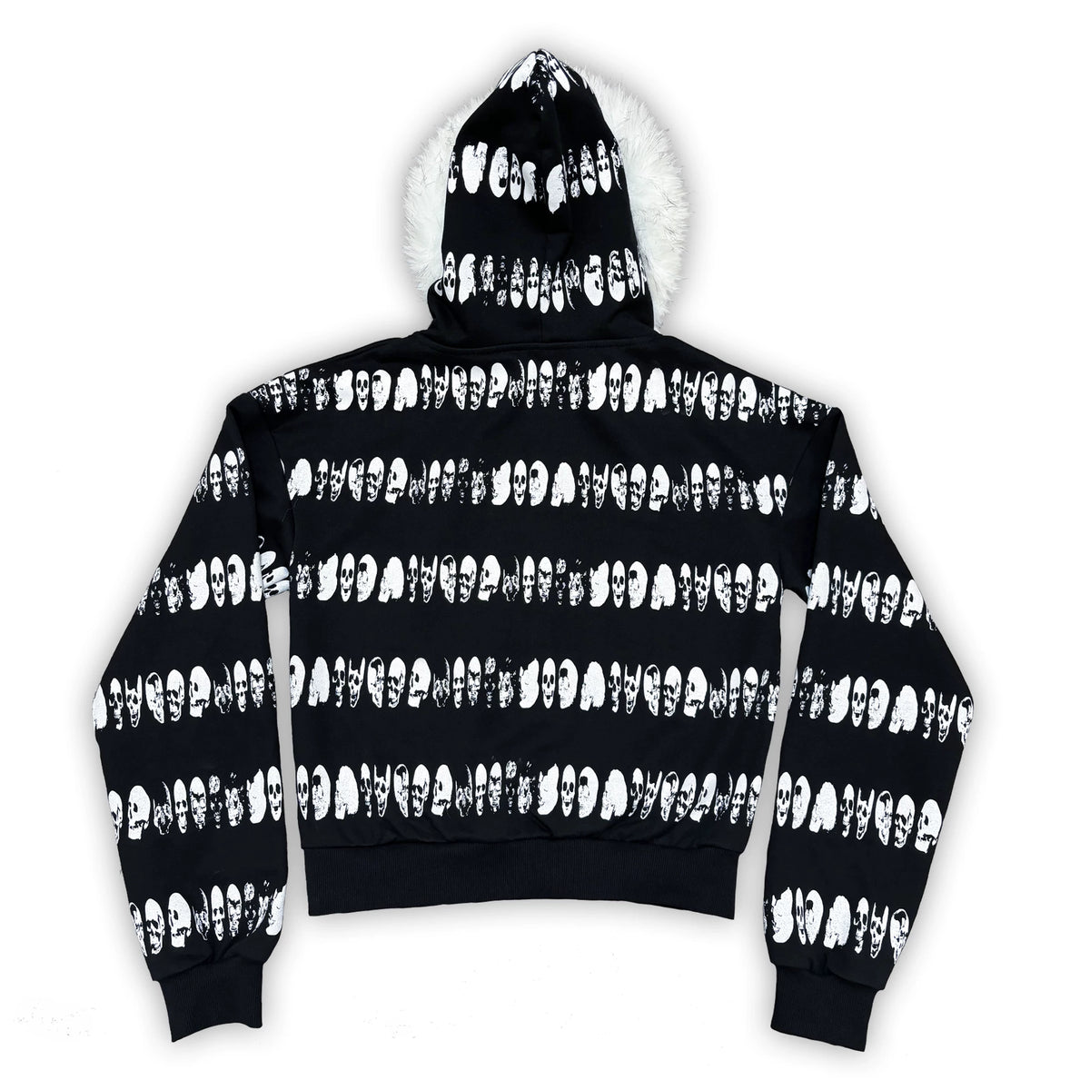 SKULL STRIPED ZIPPER SWEATSHIRT