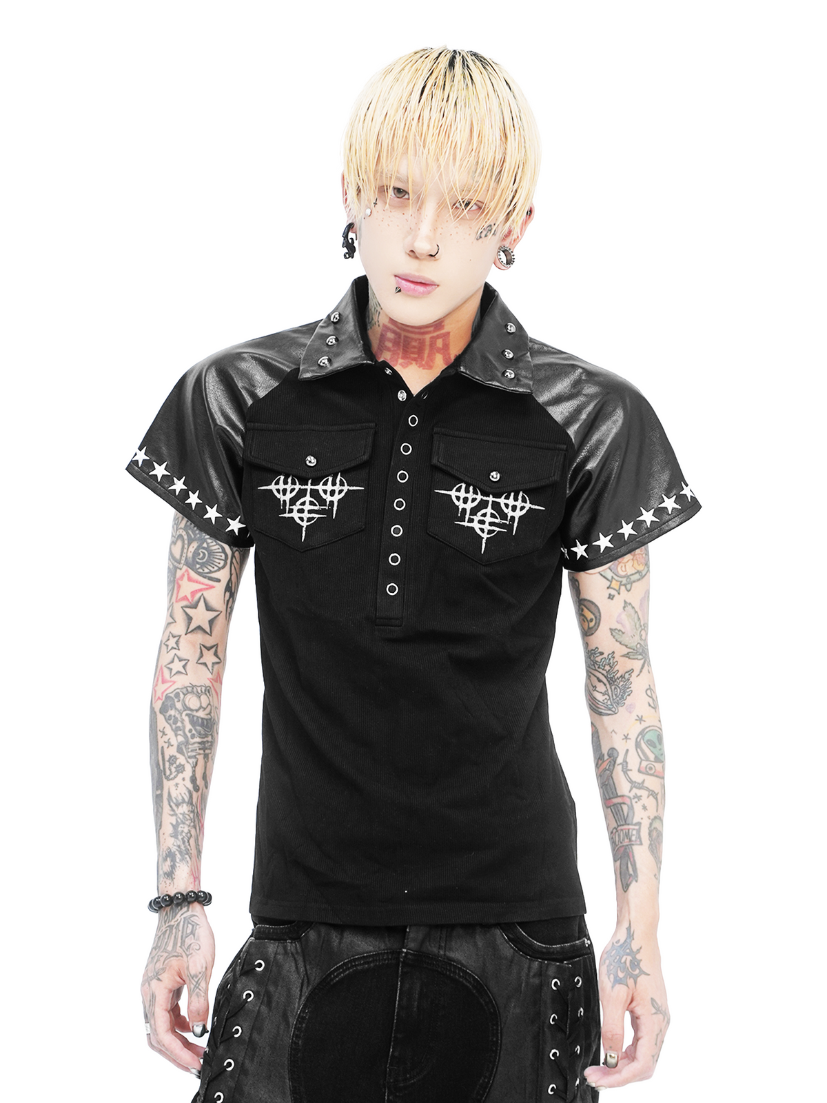 DARK SKULL EMBROIDERED T-SHIRT