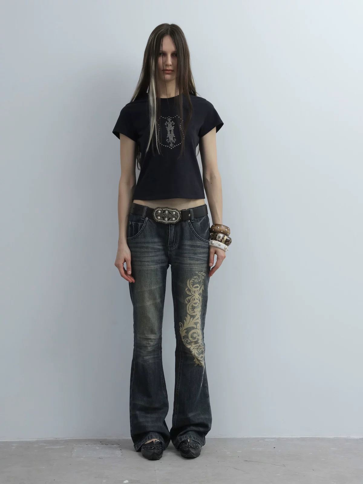 BAROQUE PRINTED MICRO JEANS