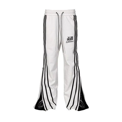 DECONSTRUCTED ZIPPER STRIPED SWEATPANTS
