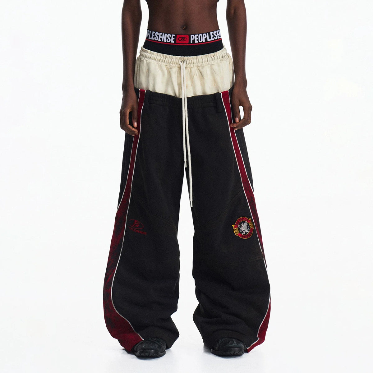 EMBROIDERED WIDE-LEG SWEATPANTS