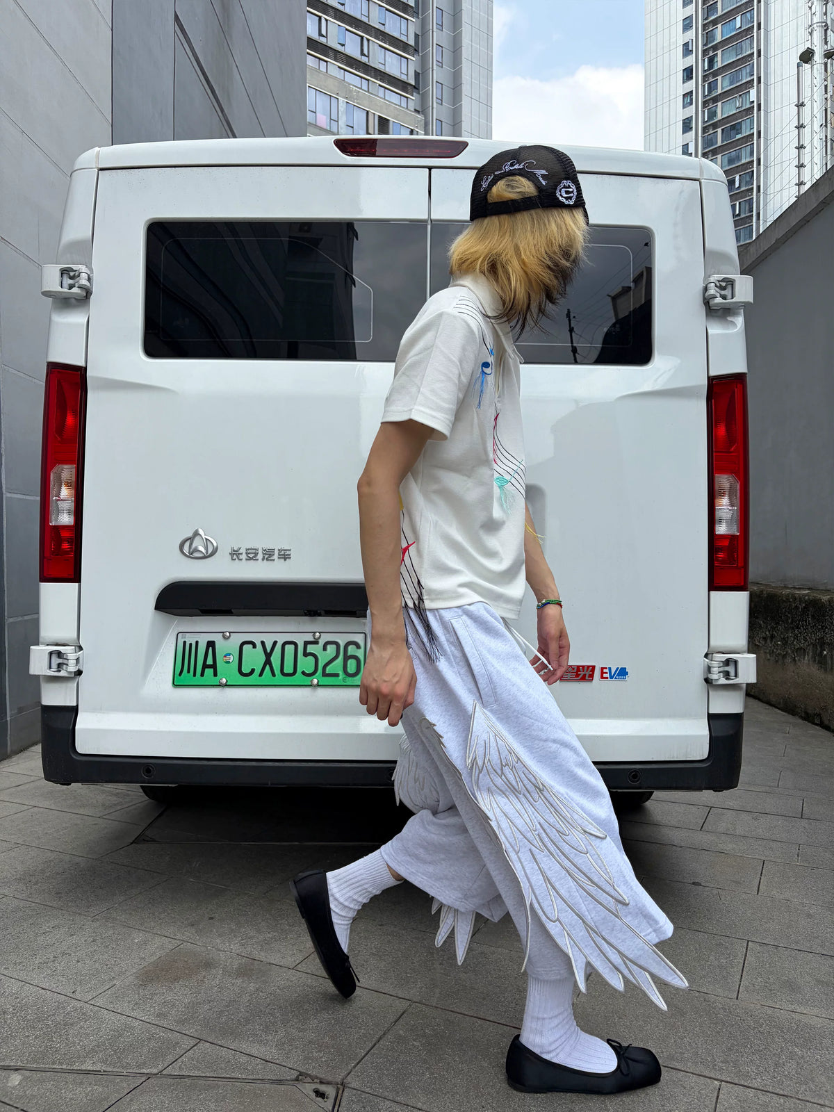 ANGEL WING PATCHWORK SHORTS