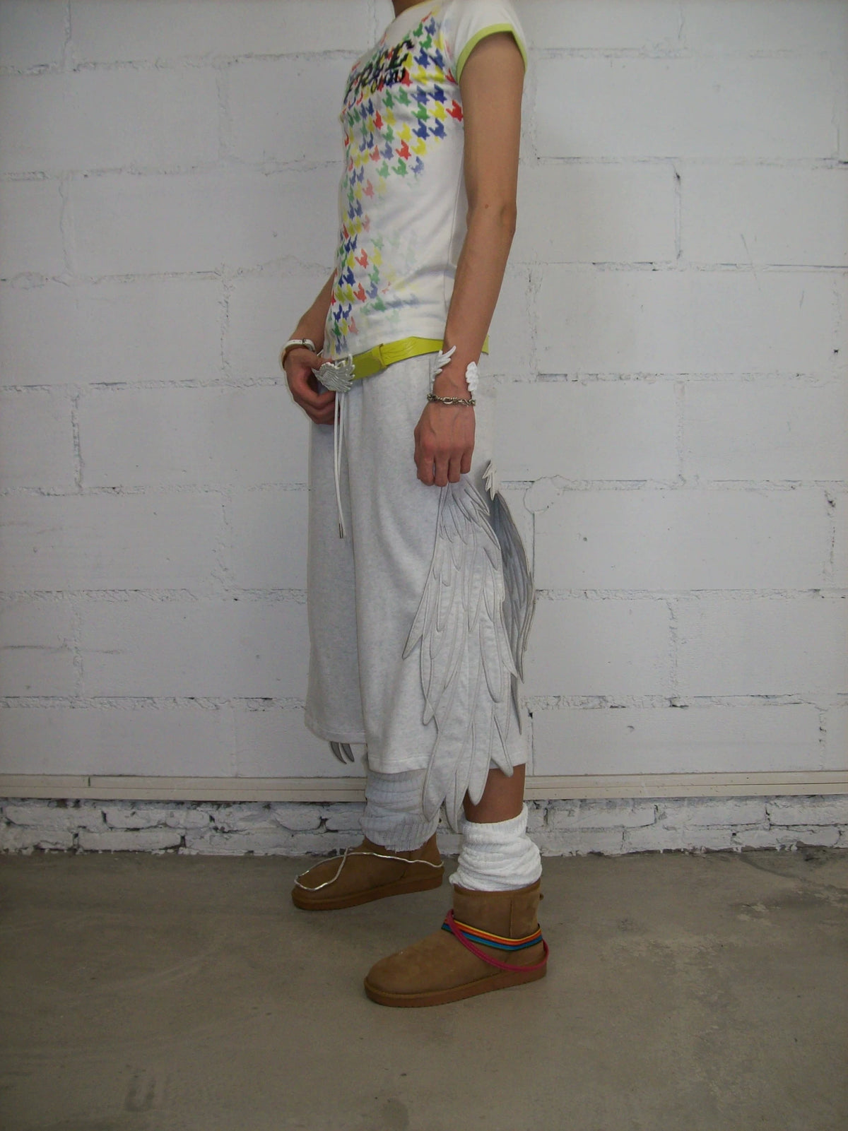 ANGEL WING PATCHWORK SHORTS
