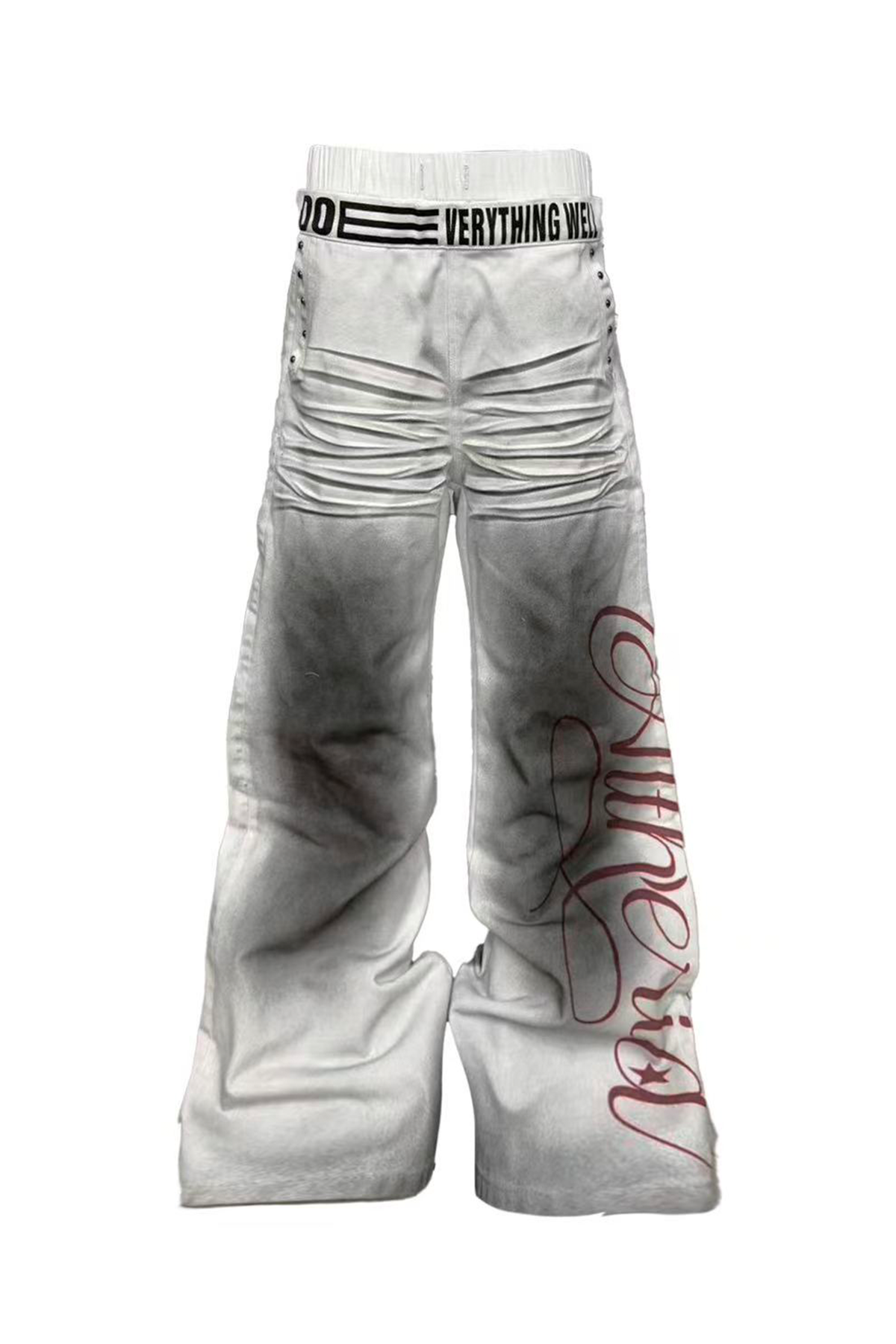 GRADIENT STACKED BAGGY JEANS
