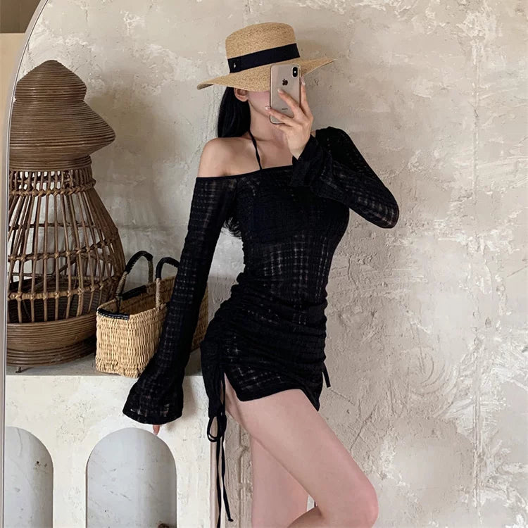 MINIMALIST OFF-SHOULDER SWIMSUIT SET