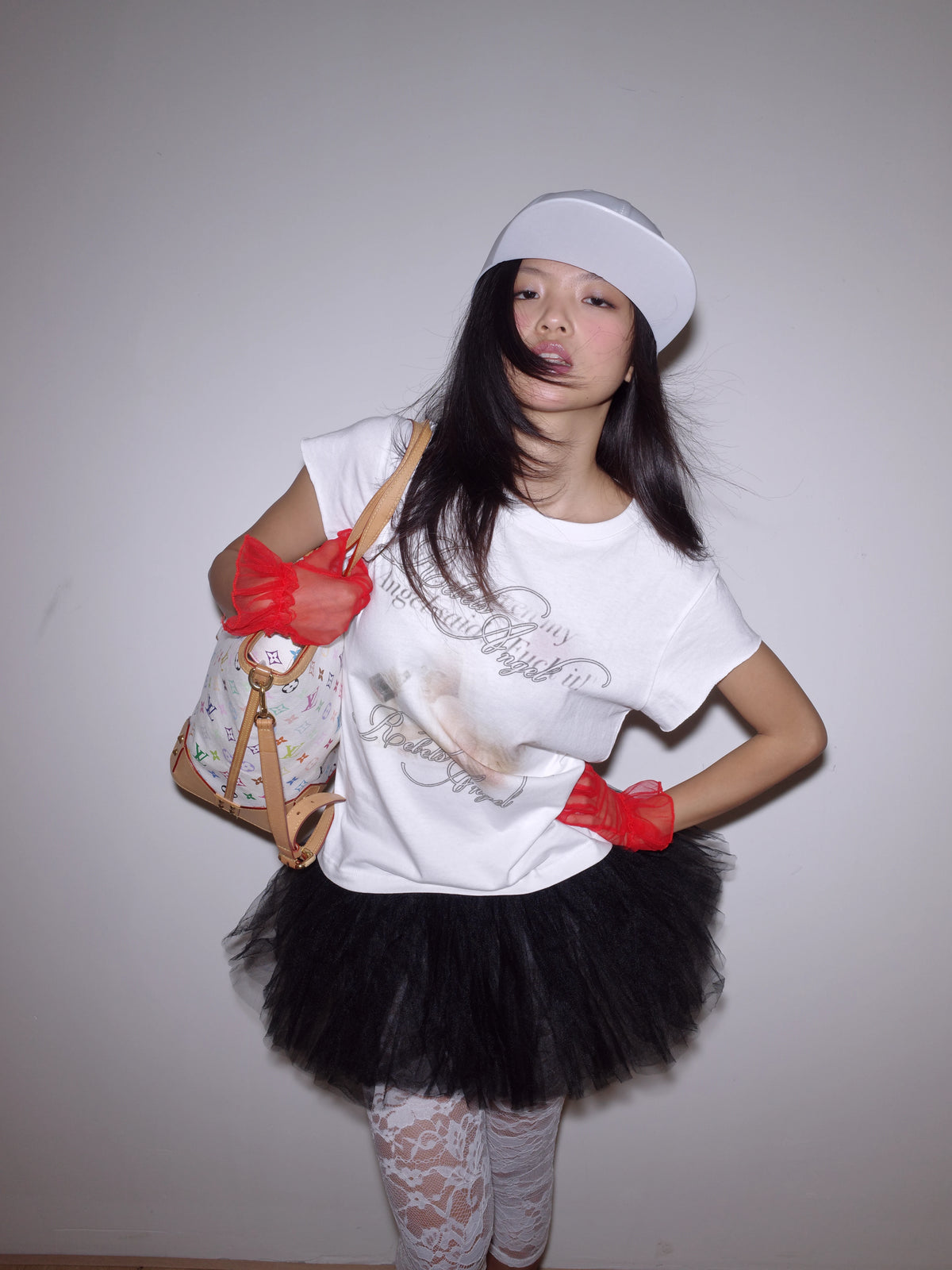 DRUNKEN ANGEL COTTON-LINEN T-SHIRT