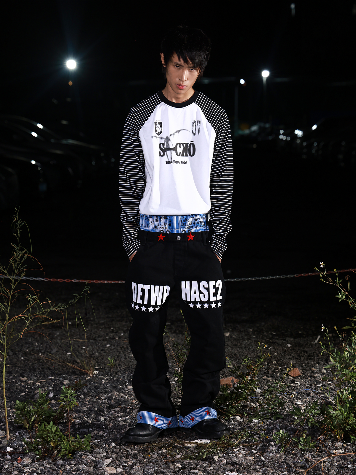 DEATH NOTE STRIPED BOXY TEE