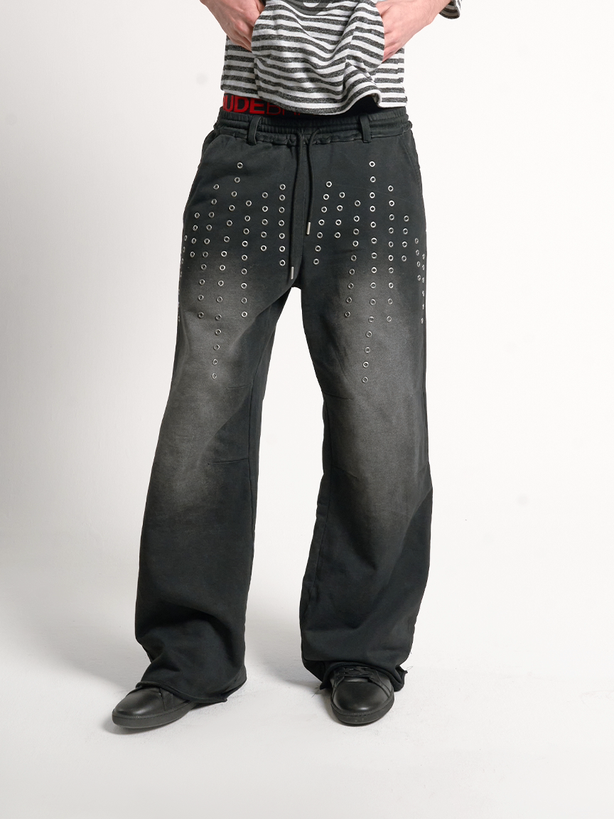 VEGAN DRILL WASHED BAGGY PANTS