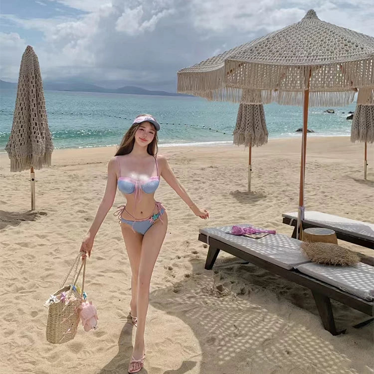 TWO-TONE TRIANGLE BIKINI SET