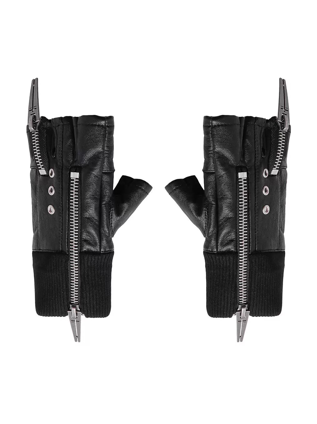 PUNK LAYERED ZIPPER GLOVES