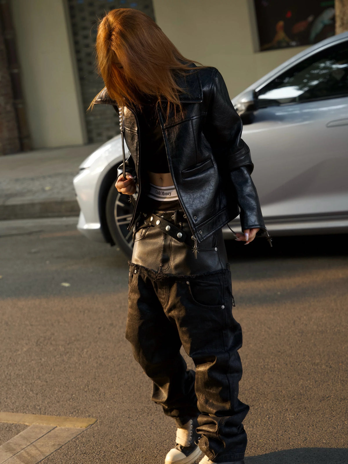 PONY HAIR BUCKLE LEATHER BELT
