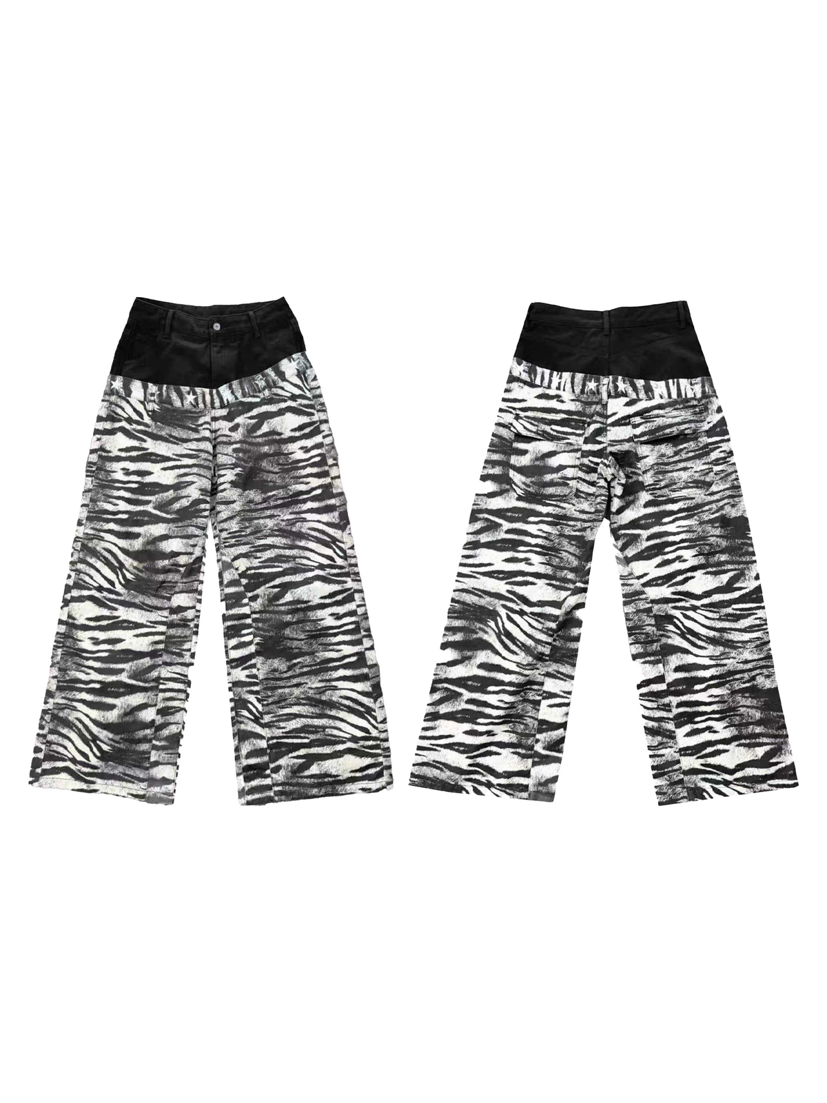 ZEBRA PRINT BAGGY JEANS