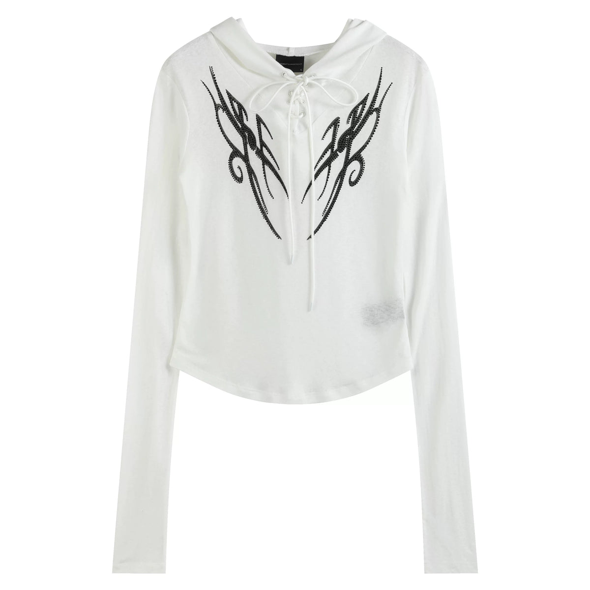 RHINESTONE SNOWFLAKE HOODIE T-SHIRT