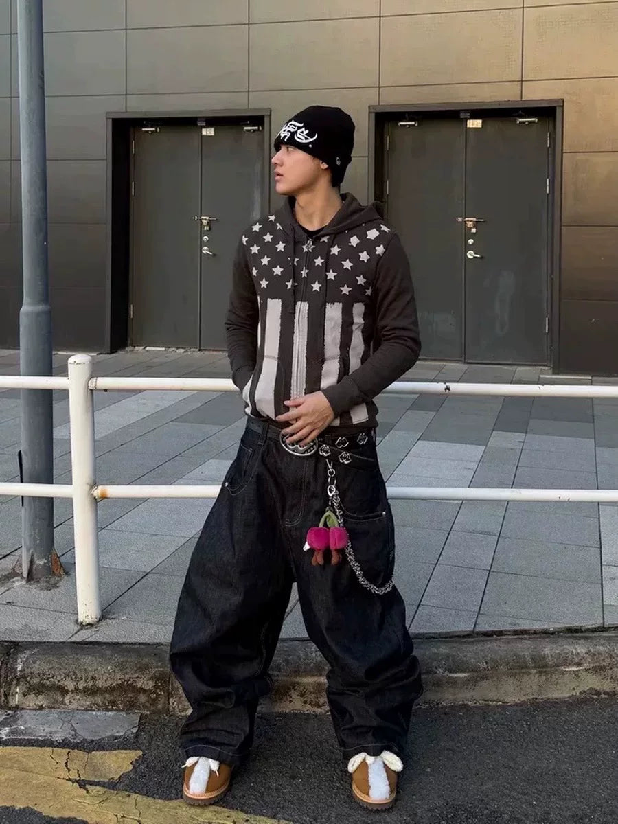 VINTAGE FLAG HOODIE JACKET