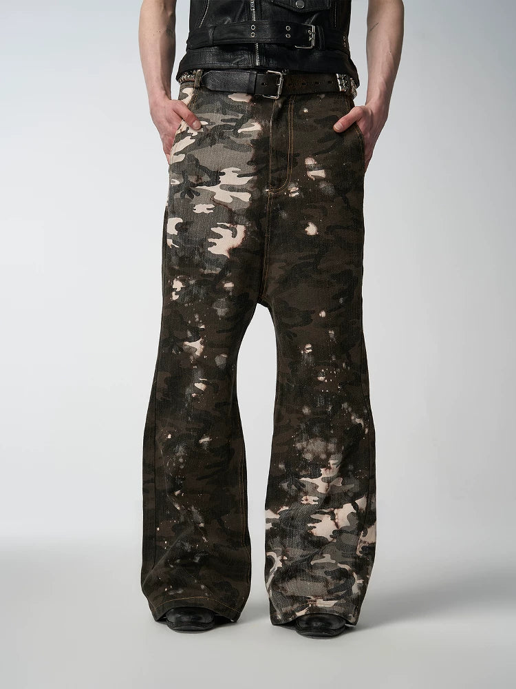 DISSOLVING CAMOUFLAGE DROP CROTCH PANTS